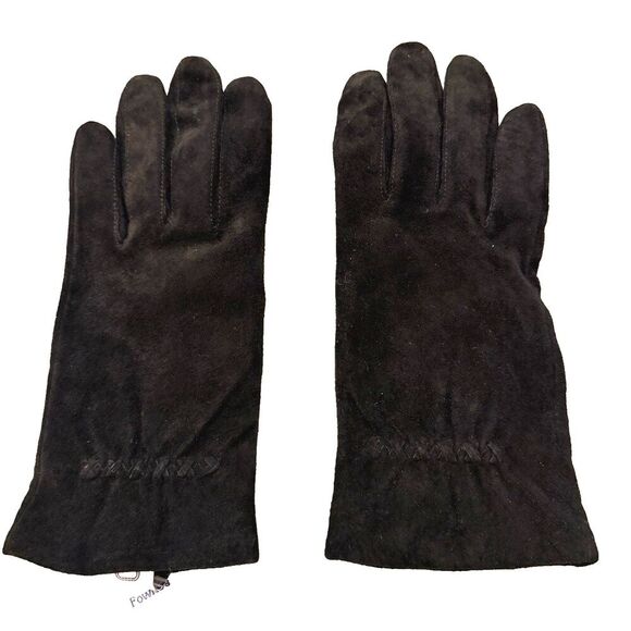 Fownes Accessories - Fownes Suede Black Gloves Wrist Vintage XL Unisex Lined Classic